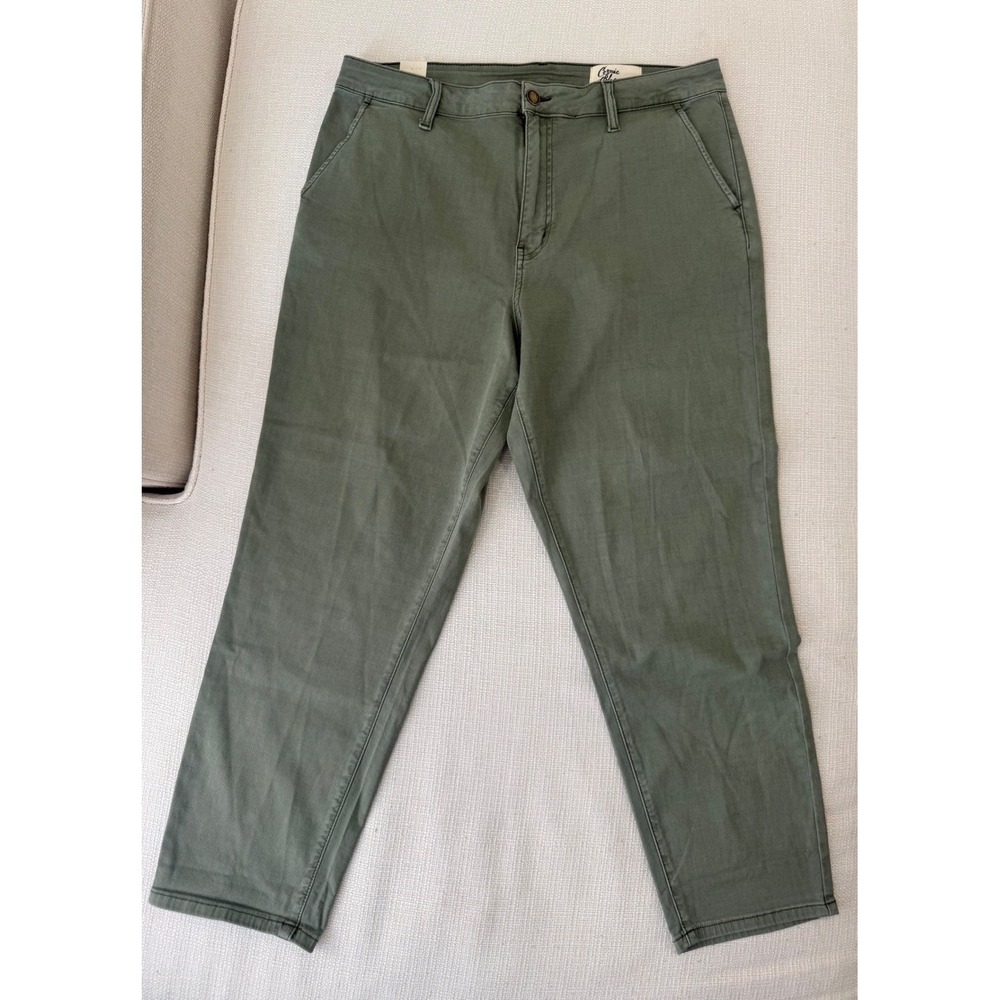 Cosmic Blue Love Pants Womens 33 Utility Olive Green Straight Leg Excellent